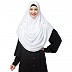 Instant jersey hijab with front gather - White